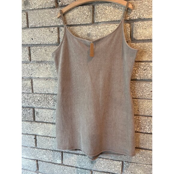Taupe Skims Terry Cloth Slip Dress With Adjustable Straps - Picture 3 of 11